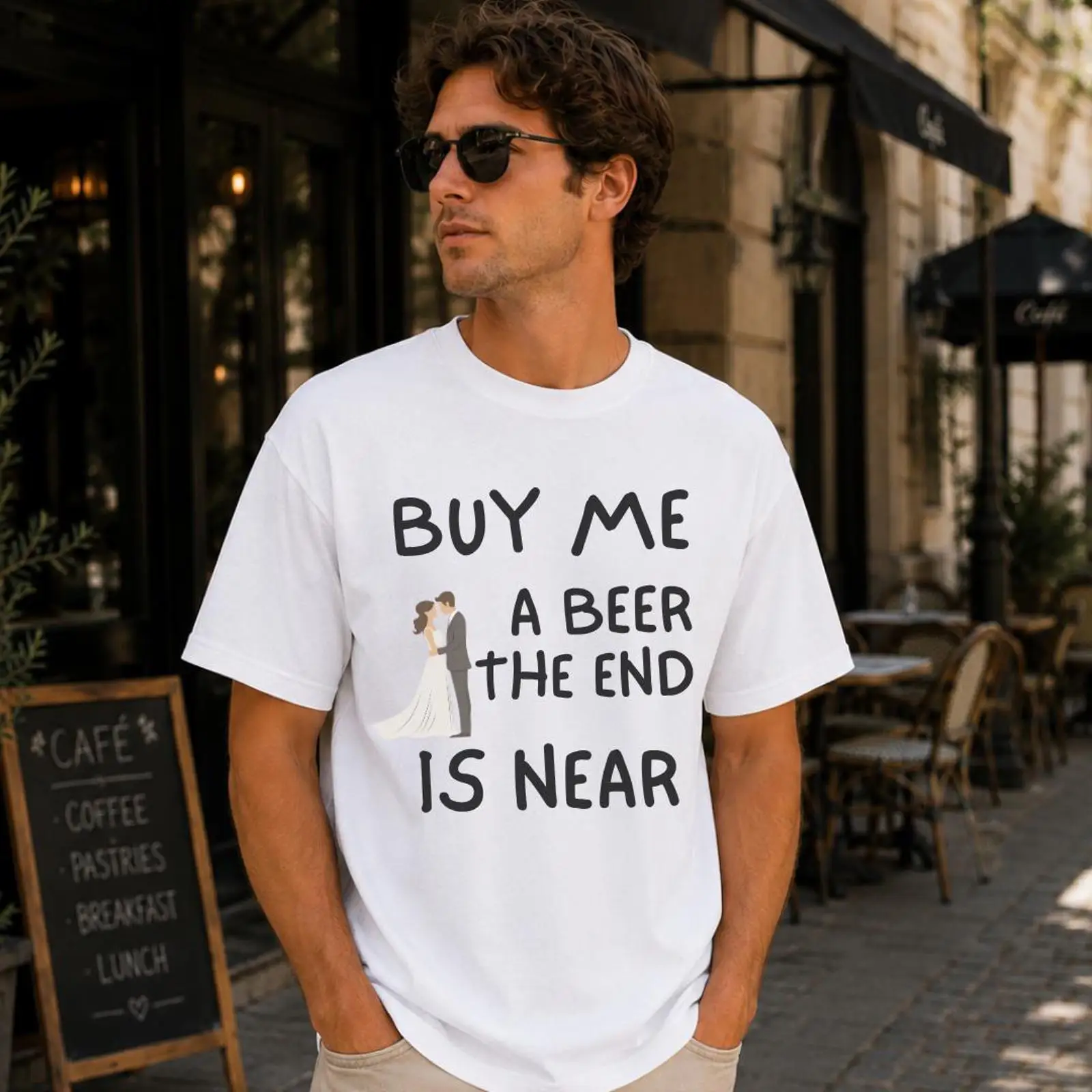 Men'S Grooming Near Me - 面白い独身者Tシャツ「ビールを買って」「終わりが近い」新郎パーティー旅行楽しいヴィンテージウォッシュドストリートウェアファッションデザイナー服