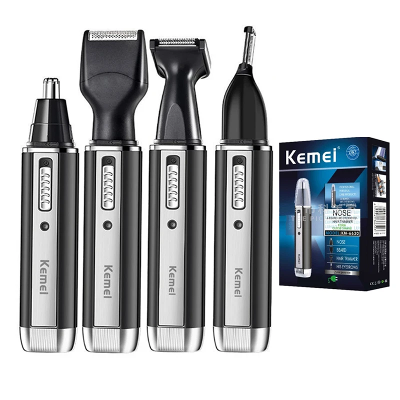 Men'S Grooming Nose Hair Trimmer - Kemei 充電式電気オールインワンヘアトリマー男性用グルーミングキットひげトリマー顔眉毛トリマー鼻耳シェーバー