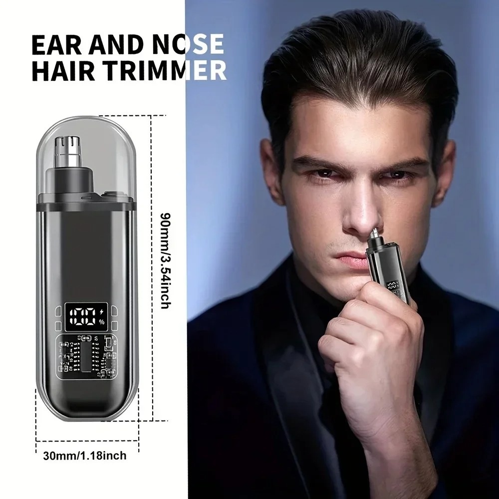 Men'S Grooming Nose Hair Trimmer - 電気鼻耳毛トリマーミニコンパクトポータブルUSB C高速充電充電式男性顔の毛除去グルーミングクリッパー