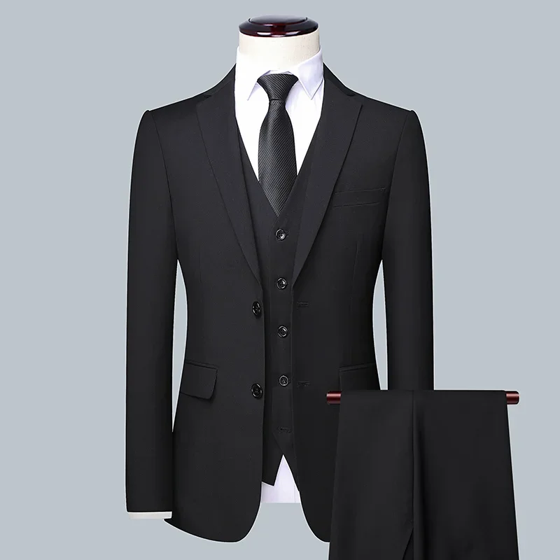Men'S Grooming Options - 高品質メンズソリッドカラービジネス - スタイリッシュでハンサムな新郎ベストマンウェディングドレス 3/2/1 シングルピースオプション