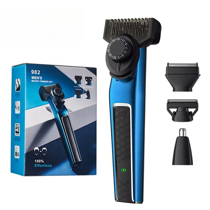Men'S Grooming Nose Hair Trimmer - 982メンズひげトリマーセットヘアシェーバーボディグルーマースキンウェル4 in 1グルーミングキット充電式男性用スーツ