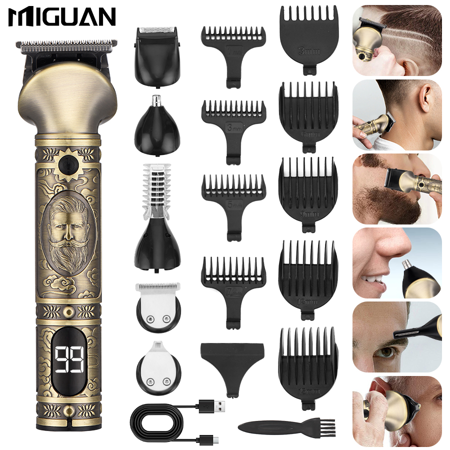Men'S Grooming Nose Hair Trimmer - 男性用バリカンと6-in-1髭トリマーセット、ヘアカット、フェード、髭、鼻毛、ボディグルーミング用トリマーバリカン