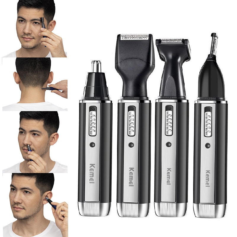 Men'S Grooming Nose Hair Trimmer - Kemei 充電式電動オールインワンヘアトリマー メンズグルーミングキット ひげトリマー 顔用眉毛トリマー 鼻毛耳毛シェーバー