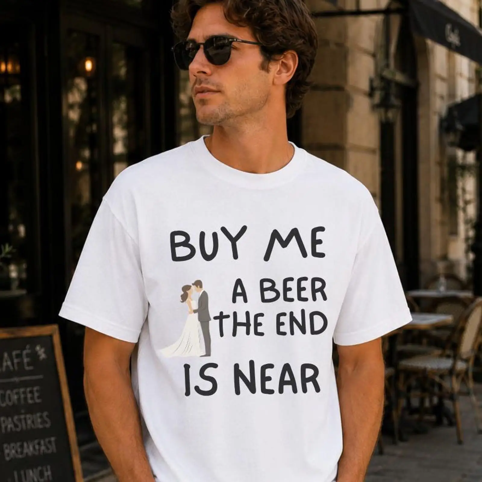 面白い独身者Tシャツ「ビールを買って」「終わりが近い」新郎パ - Men'S Grooming Near Me のレビューと価格