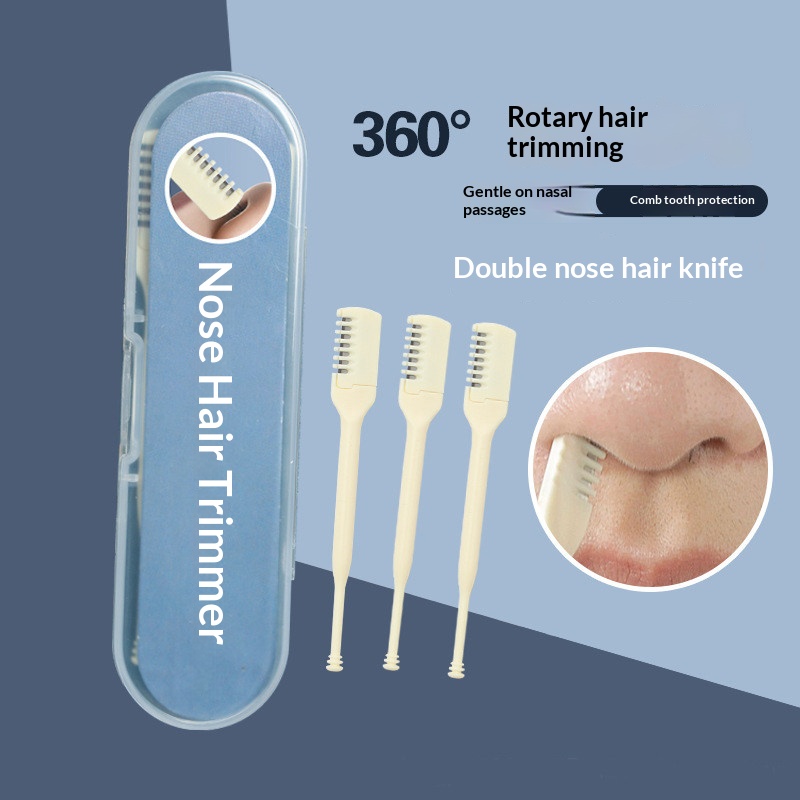 デュアルエンド手動鼻毛トリマー360 °   回転式カッター - Men'S Grooming Nose Hair Trimmer のレビューと価格