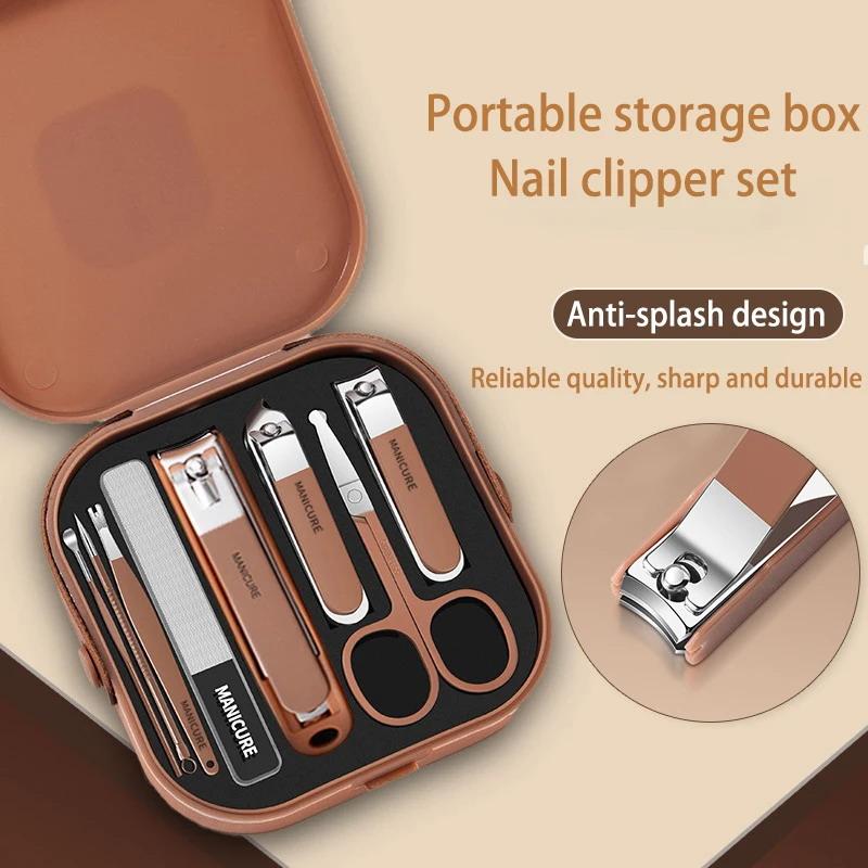 ネイルケアキット 飛沫防止マニキュアセット ステンレス鋼製爪 - Mens Grooming Kit Case のレビューと価格
