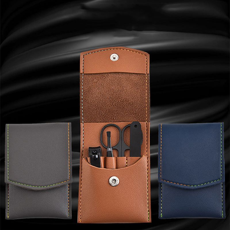 4個マニキュアペディキュアセット指足ネイルクリッパーはさみグ - Mens Grooming Kit Case のレビューと価格