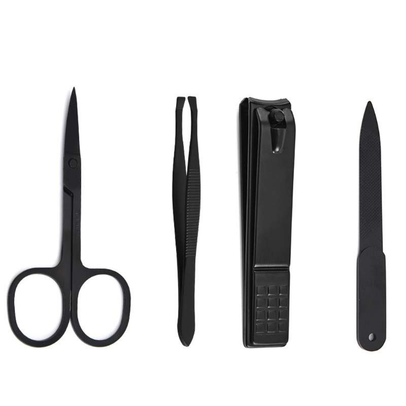 4個マニキュアペディキュアセット指足ネイルクリッパーはさみグ - Mens Grooming Kit Case のレビューと価格